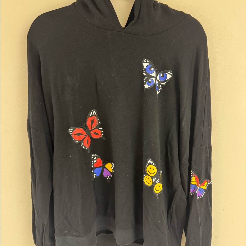 Lauren Moshi Zip-Up Hoodie – Butterfly Star Graphic – Size XL
